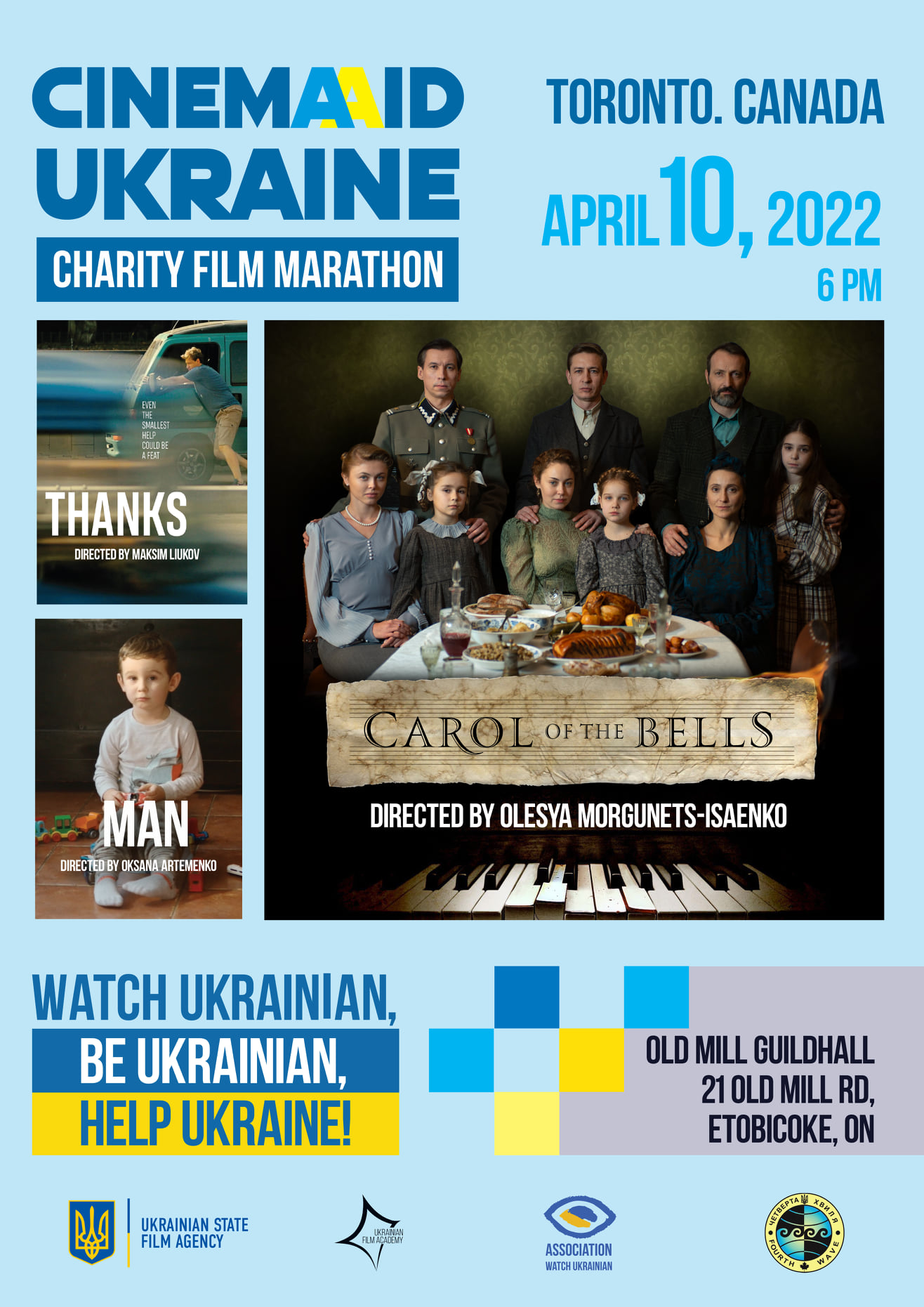 CinemAid Ukraine Charity Film Marathon: у Торонто покажуть воєнну драму “Щедрик” і два короткометражних фільми з альманаху “На своїй землі”