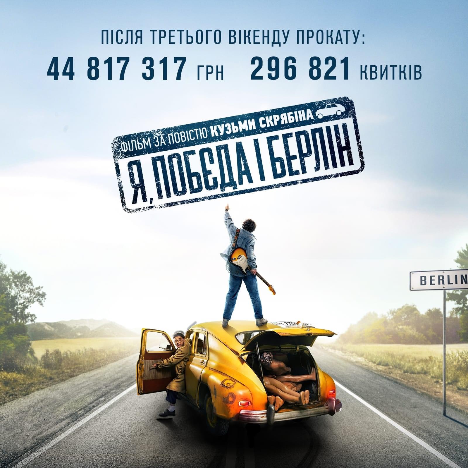 Фільм «Я, “Побєда” і Берлін» після третього вікенд прокату зібрав понад 44 мільйона гривень!